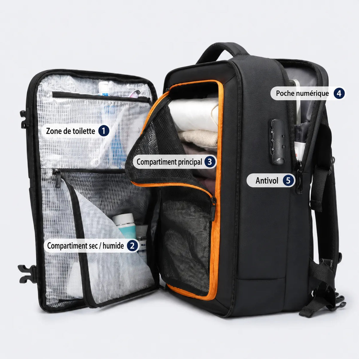 Le Séjour — Sac à dos ordinateur de voyage structuré