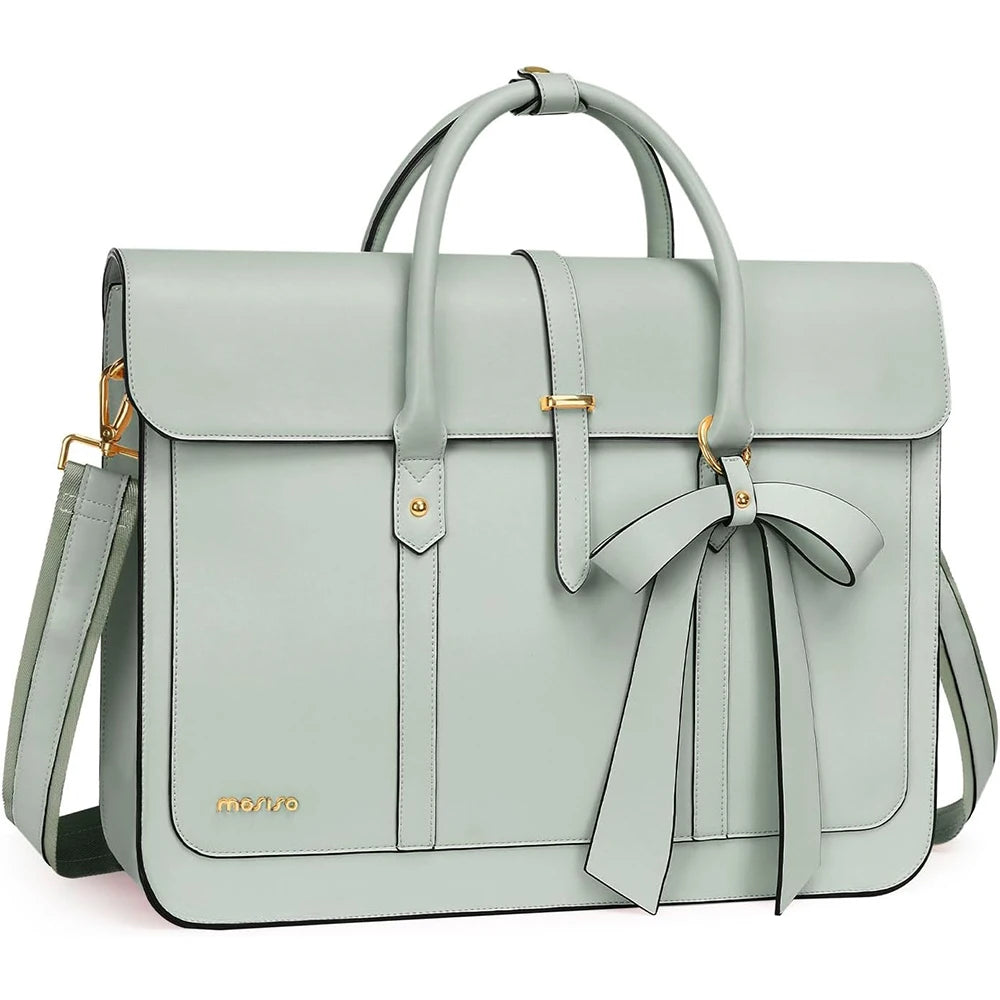 Sacoche ordinateur cuir vert 16 pouces