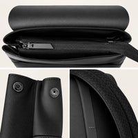Détails de la fermeture et des bretelles du sac à dos ordinateur Le Classique