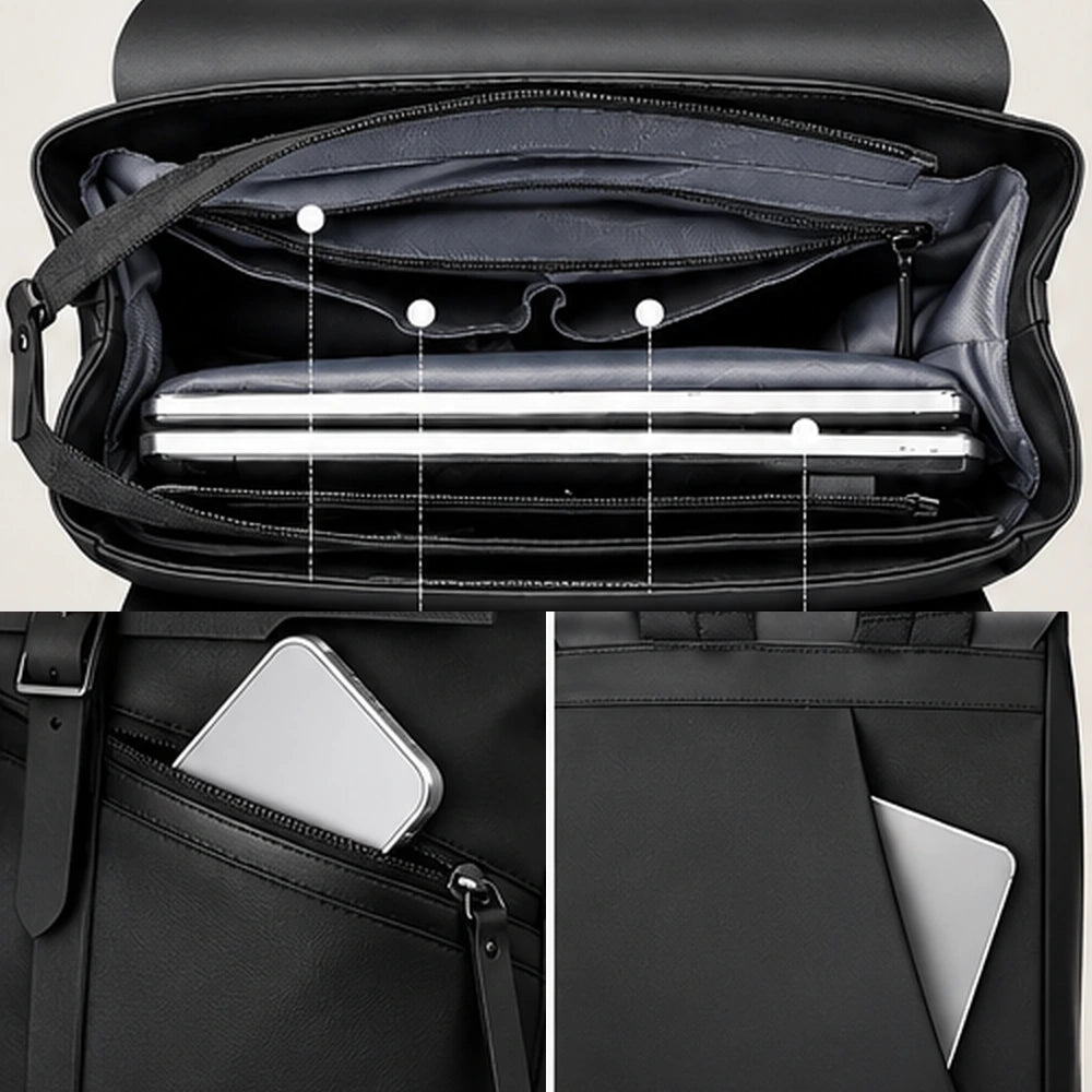 Organisation intérieure du sac à dos ordinateur Le Classique avec compartiments et poches d’accès rapide