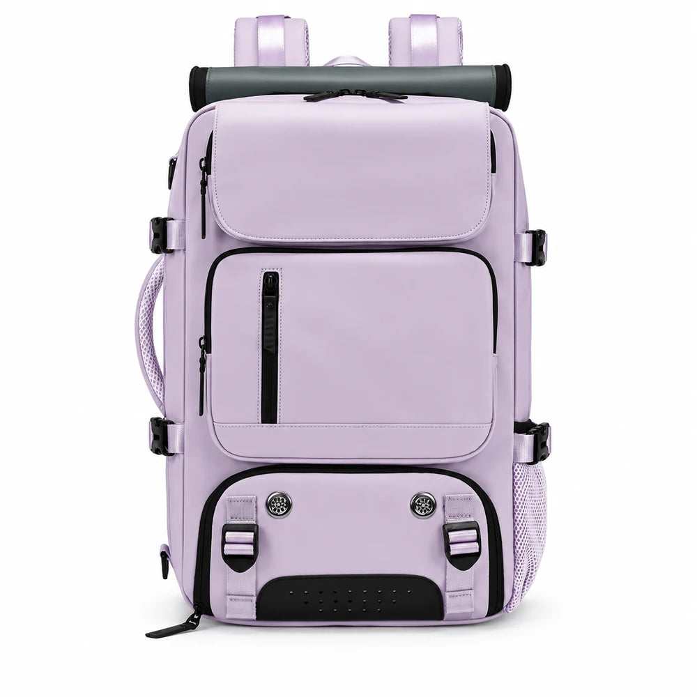 Sac à dos voyage ordinateur L’Escapade coloris violet, vue de face