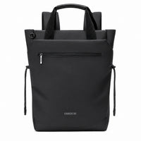 Tote bag ordinateur convertible en sac à dos noir, vue de face
